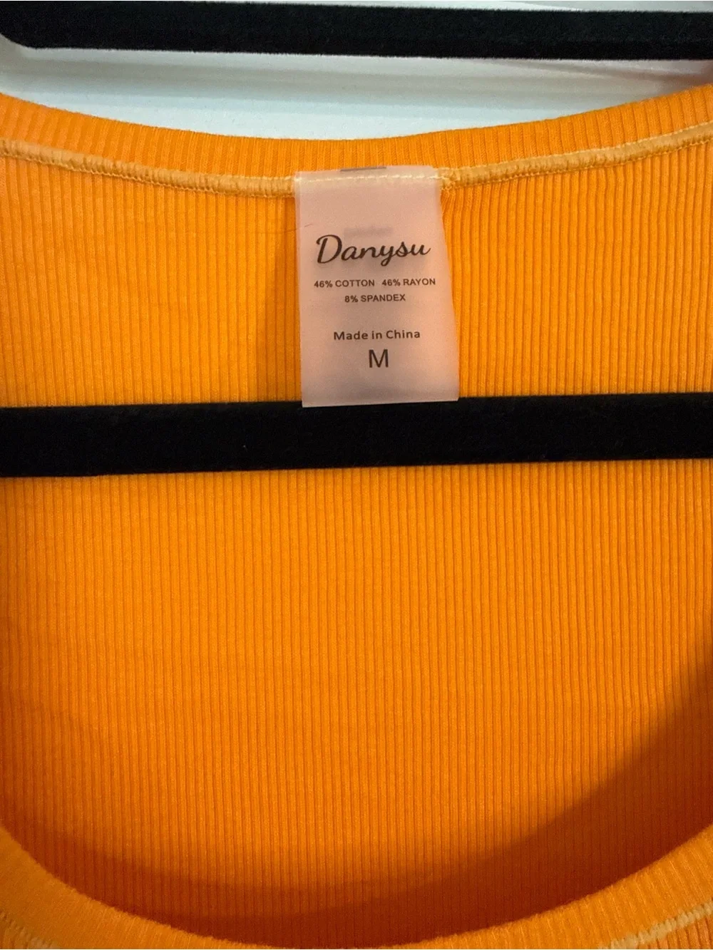 Women's Orange Ribbed Tank Top